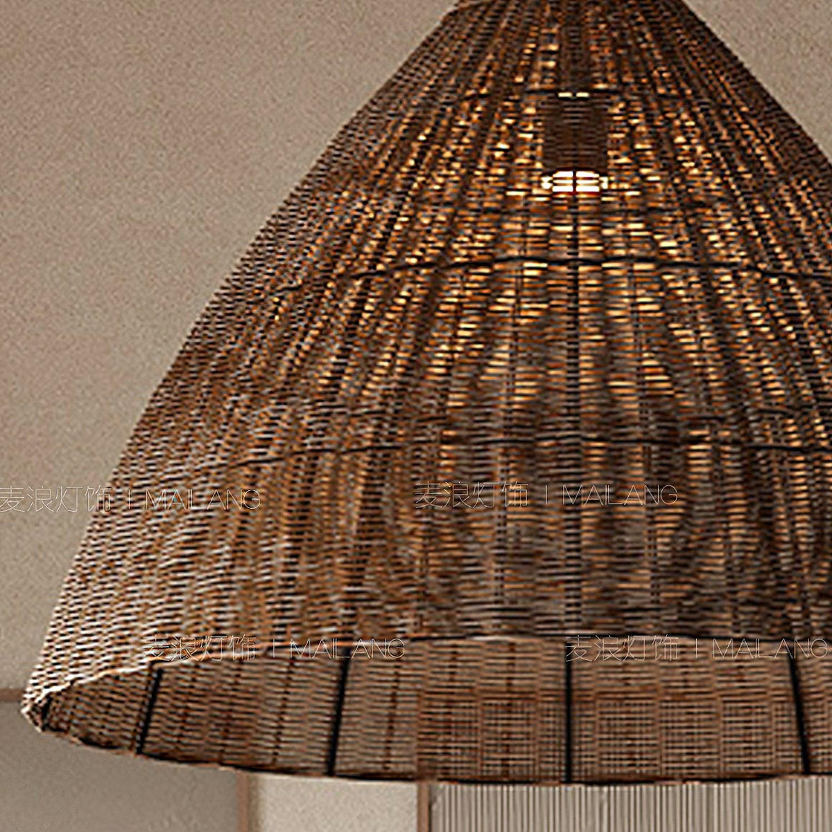 Norrenena Rattan Pendant Light-Moonnatur