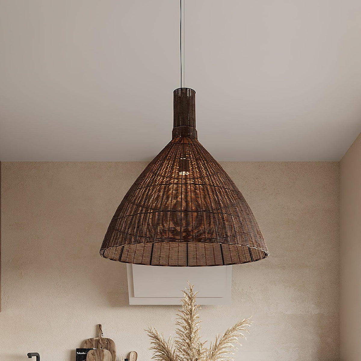 Norrenena Rattan Pendant Light-Moonnatur