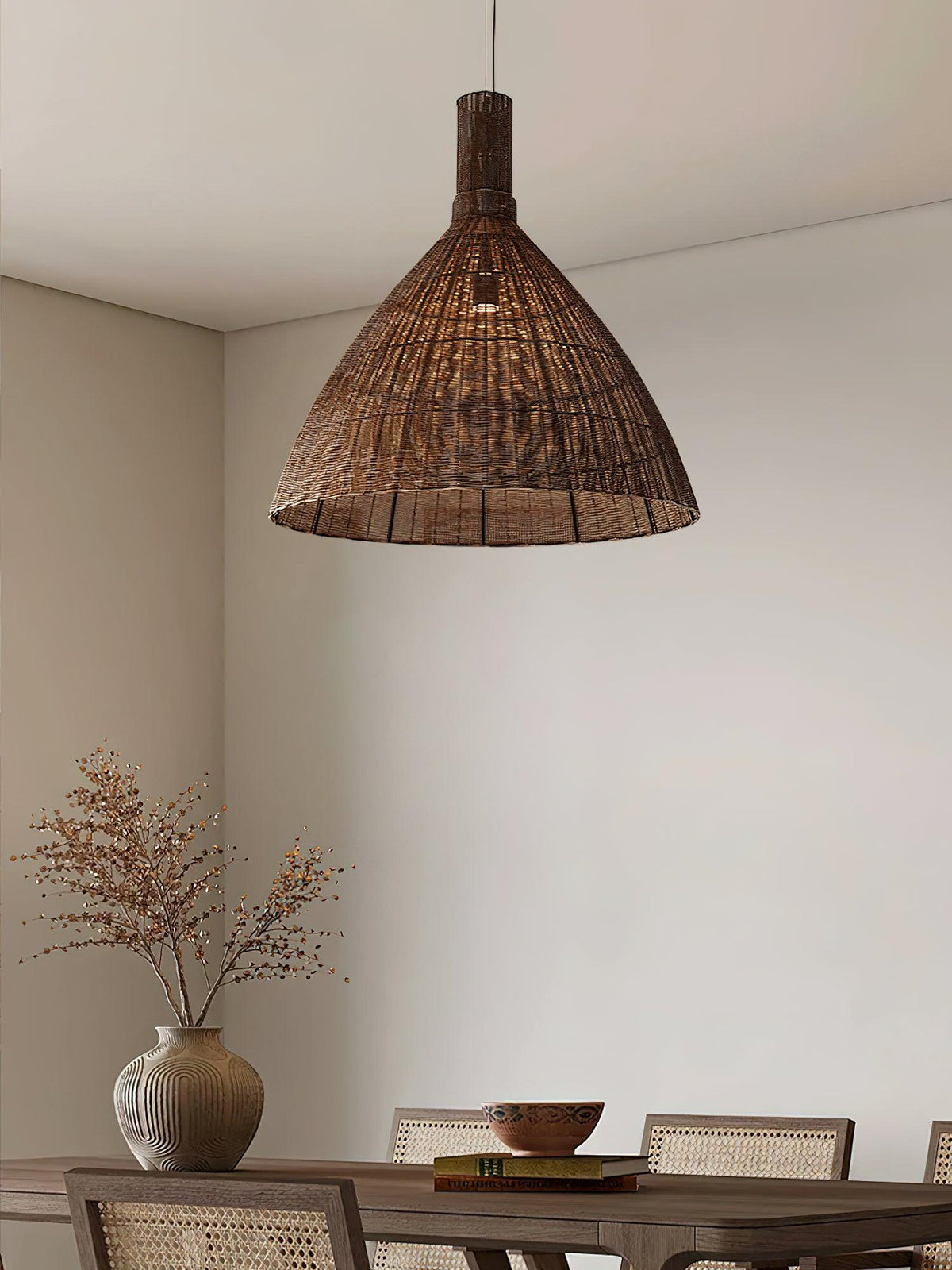 Norrenena Rattan Pendant Light-Moonnatur