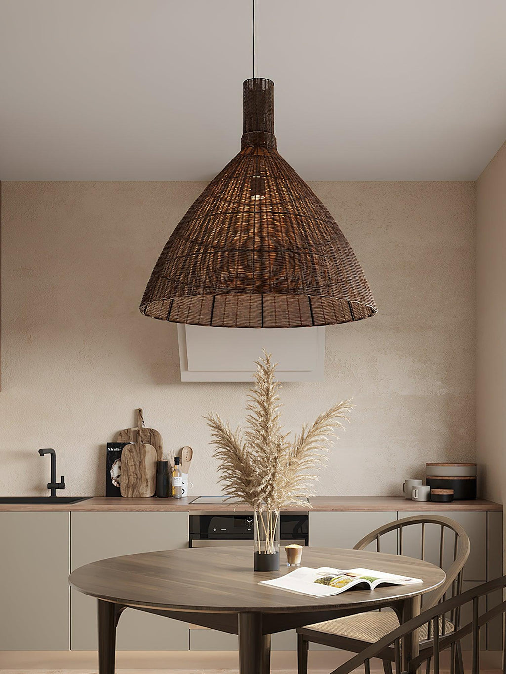 Norrenena Rattan Pendant Light-Moonnatur