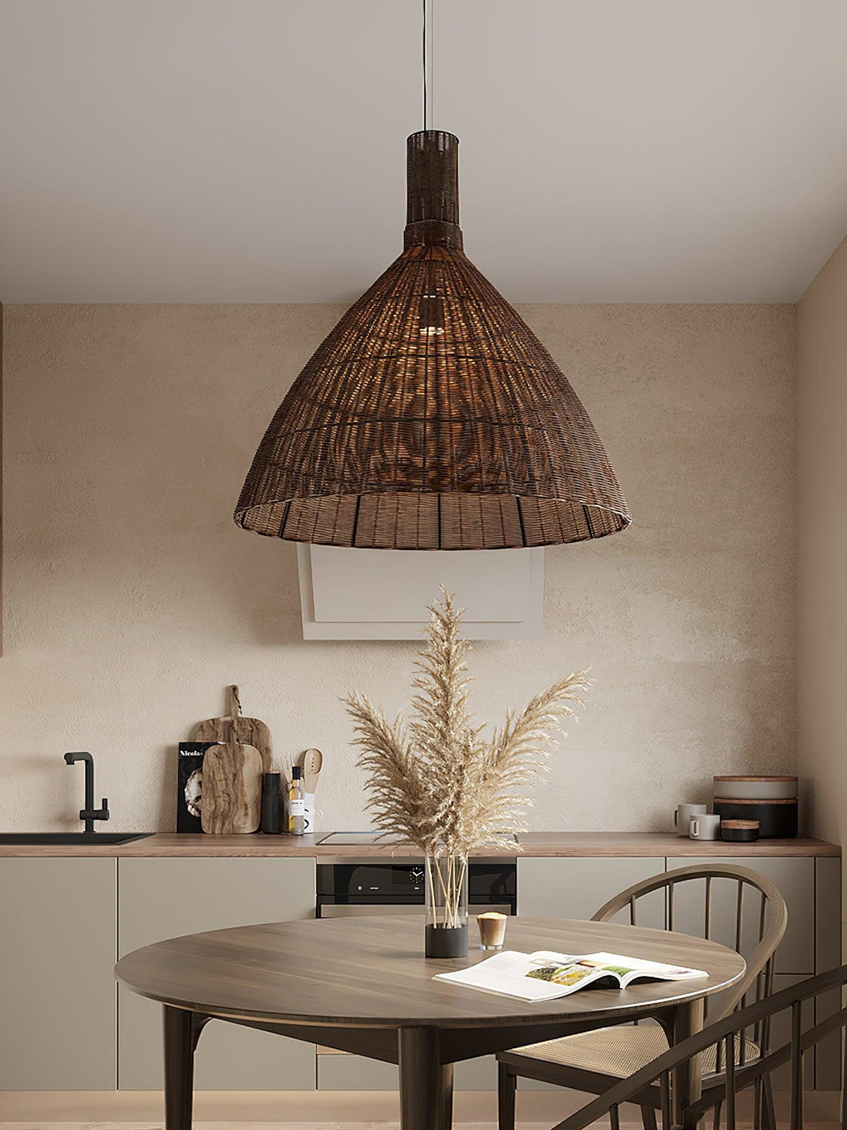 Norrenena Rattan Pendant Light-Moonnatur