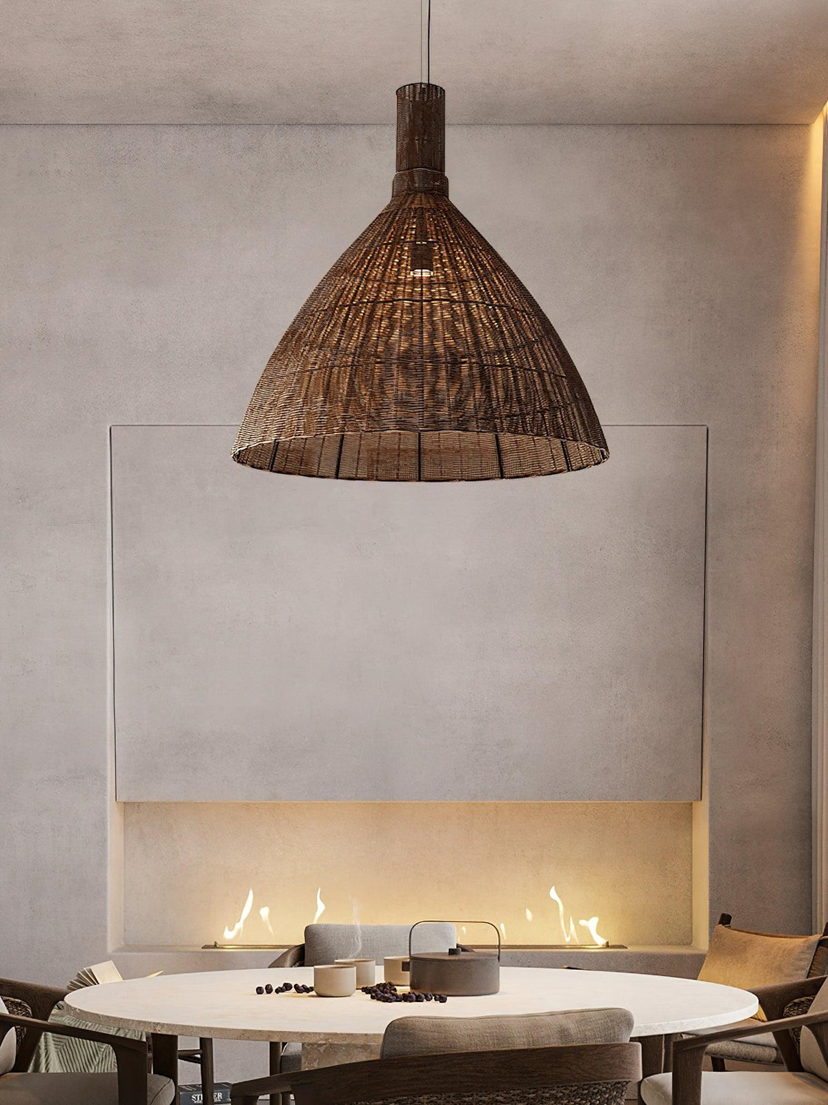 Norrenena Rattan Pendant Light-Moonnatur