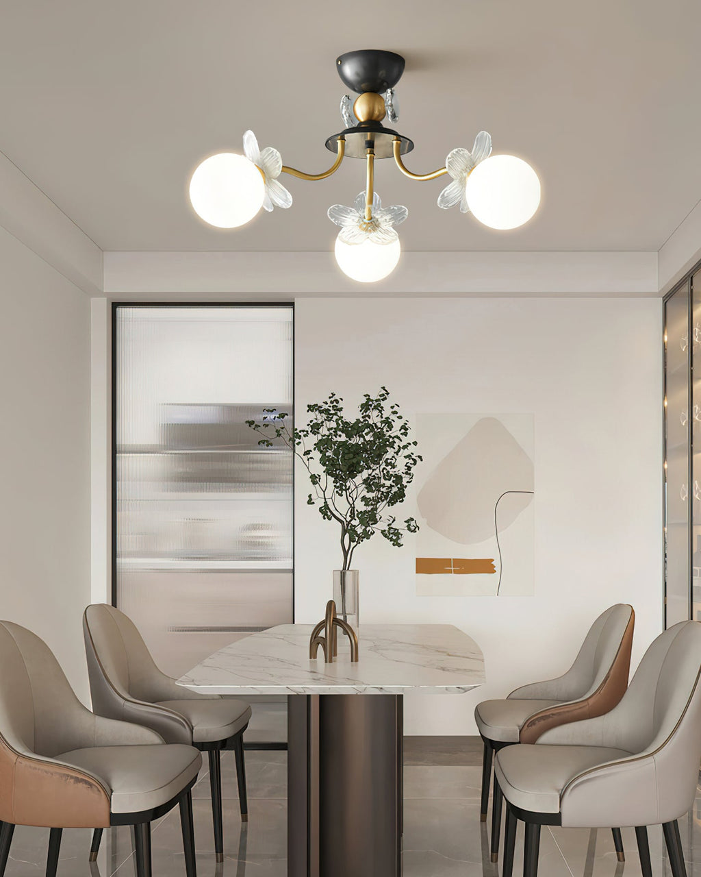Quenlyn Glass Chandelier-Moonnatur