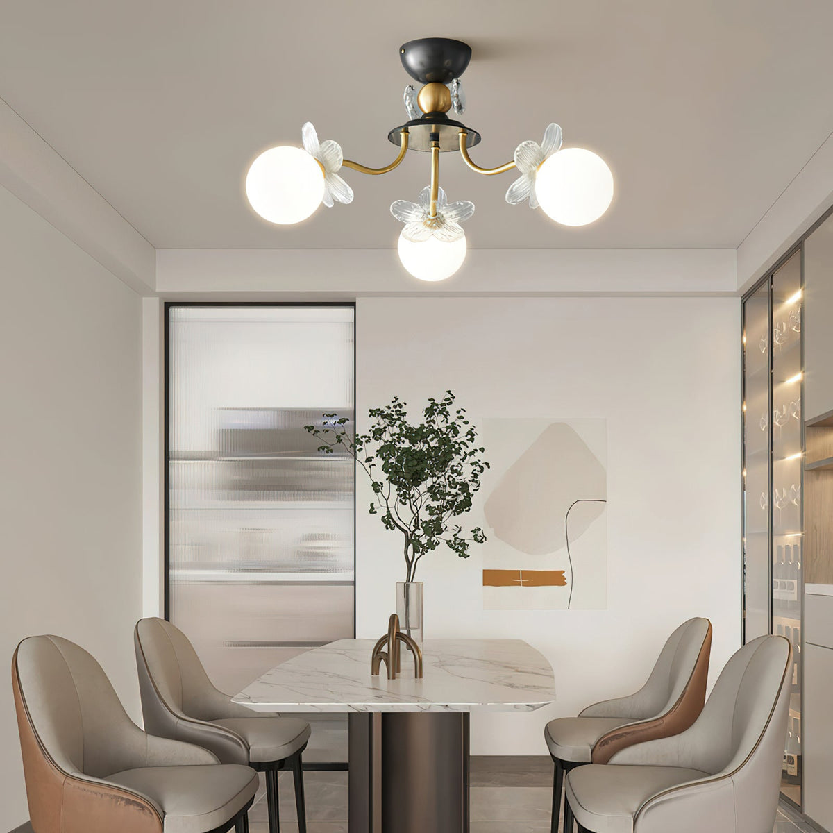 Quenlyn Glass Chandelier-Moonnatur