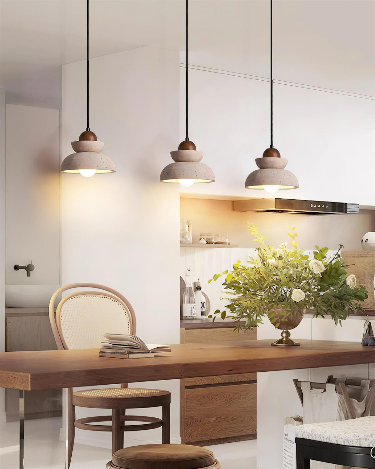 Ambelhill Travertine Pendant Light-Moonnatur