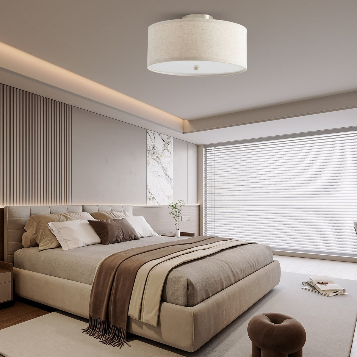Corvenenna Fabric Ceiling Light-Moonnatur
