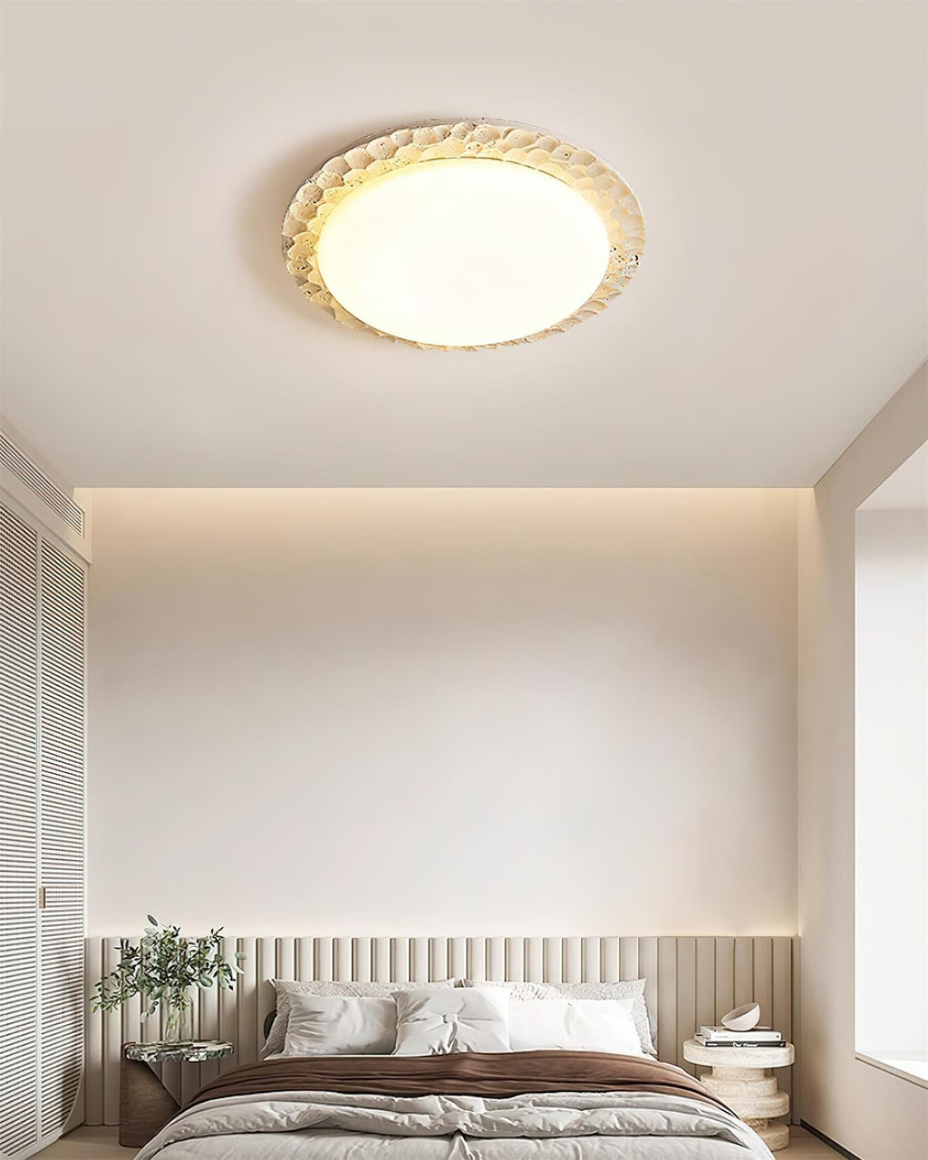 Kesterbrook Travertine Ceiling Light-Moonnatur