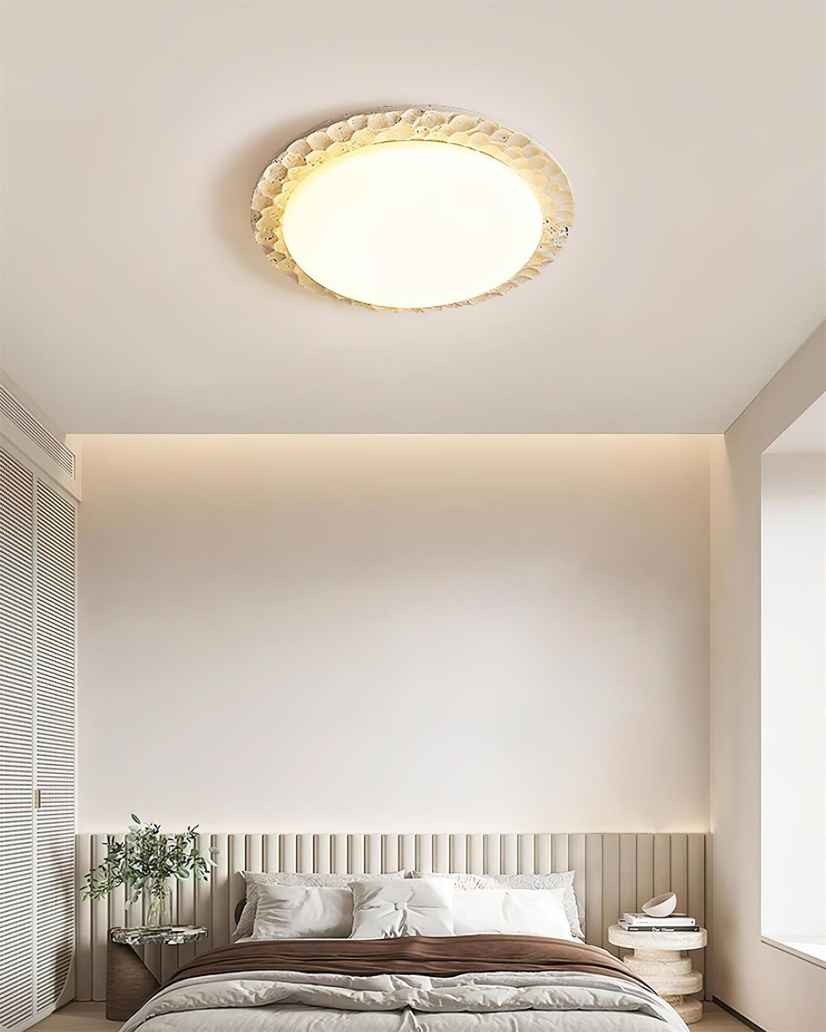 Kesterbrook Travertine Ceiling Light-Moonnatur