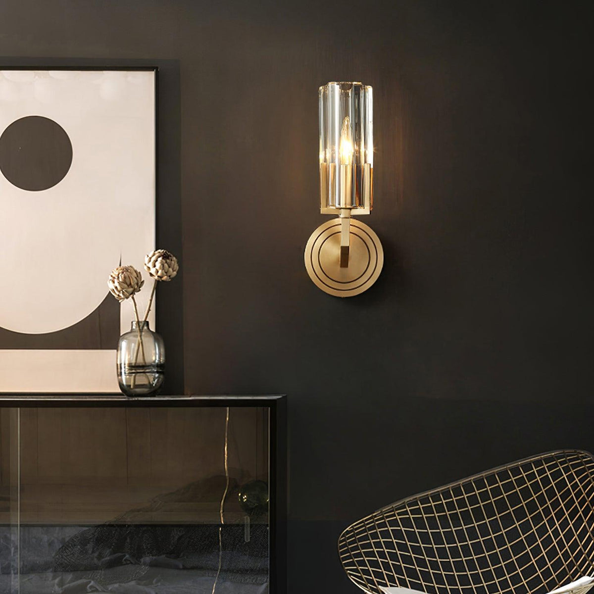 Lyrenara Glass Wall Light-Moonnatur