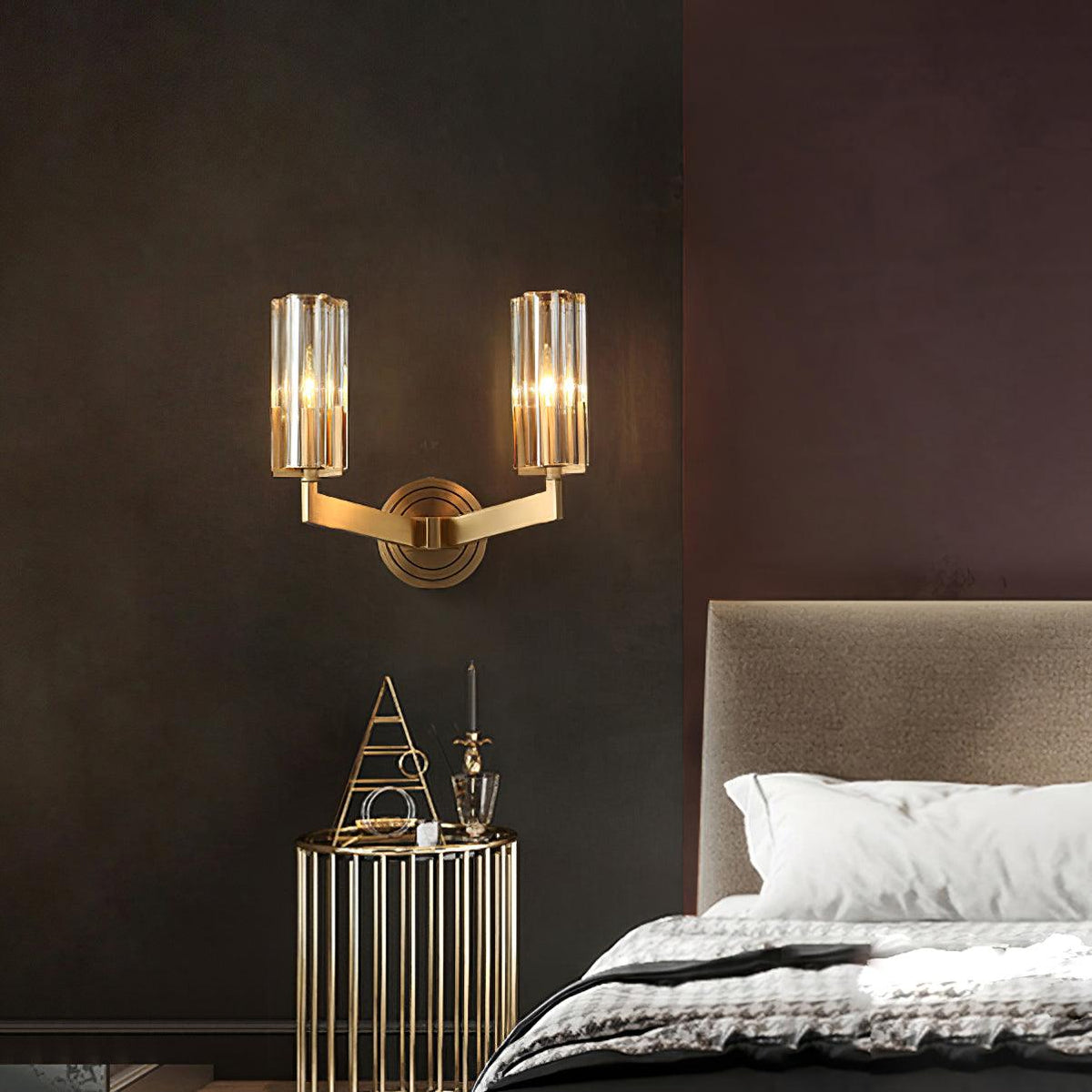 Lyrenara Glass Wall Light-Moonnatur