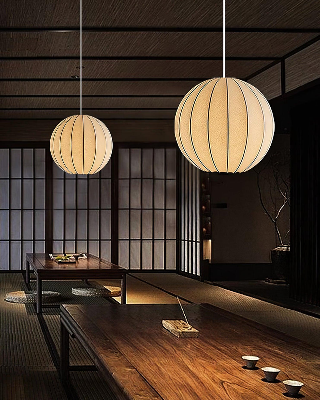 Kardenelle Silk Pendant Light-Moonnatur