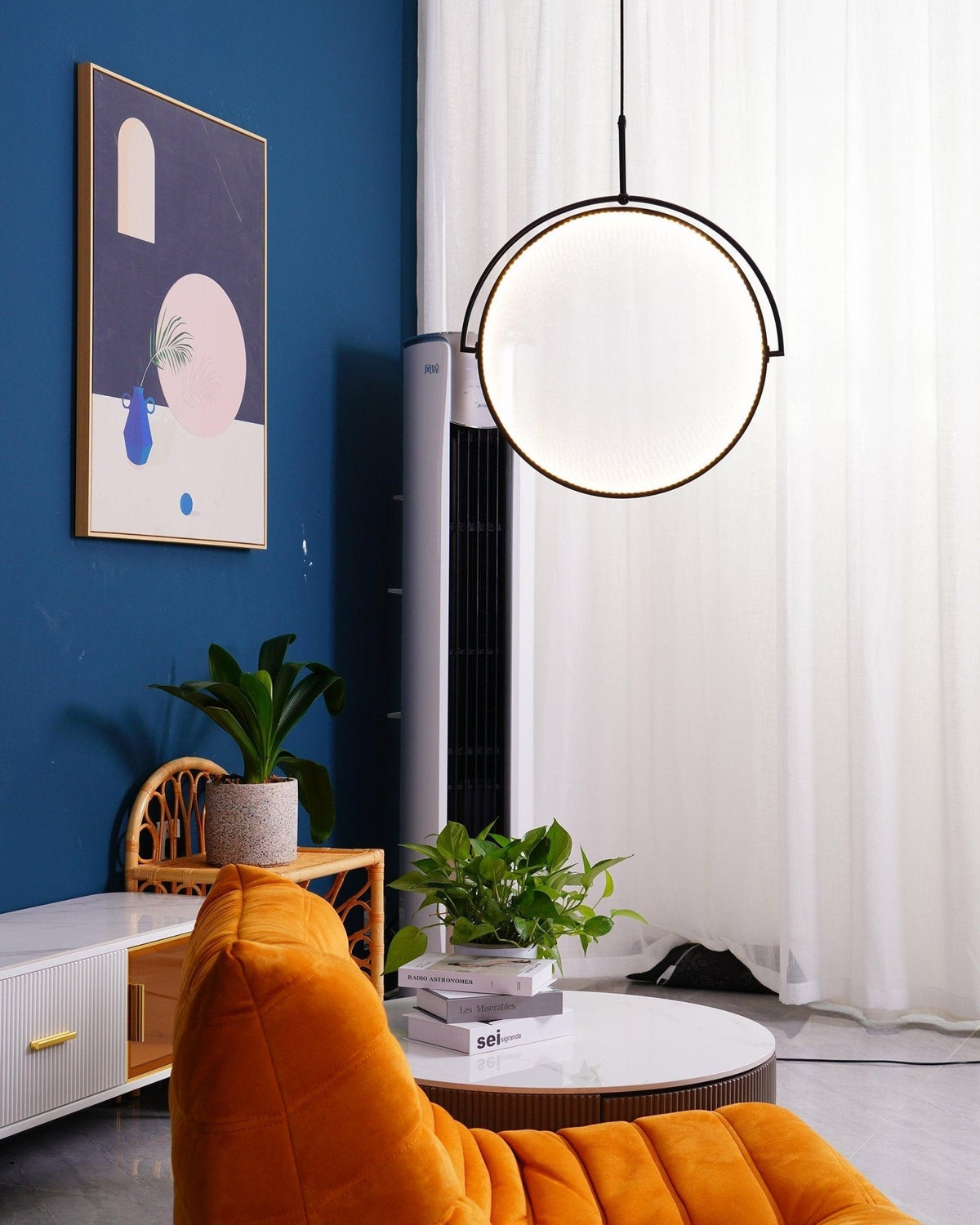 Harlwyn Fabric Pendant Light-Moonnatur