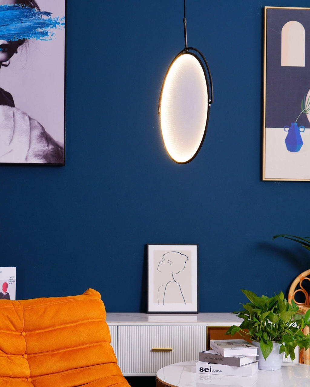 Harlwyn Fabric Pendant Light-Moonnatur