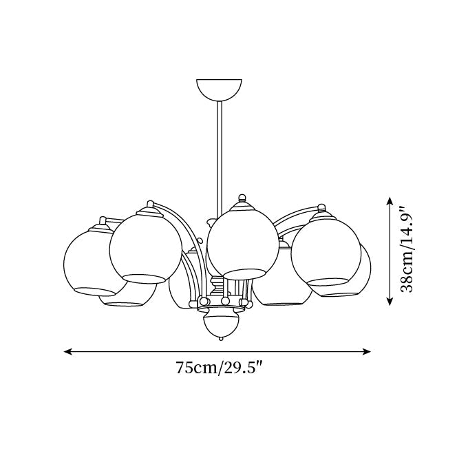 Verrenfield Glass Chandelier-Moonnatur