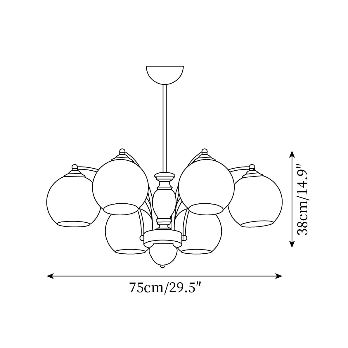 Verrenfield Glass Chandelier-Moonnatur