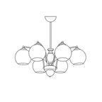 Verrenfield Glass Chandelier-Moonnatur