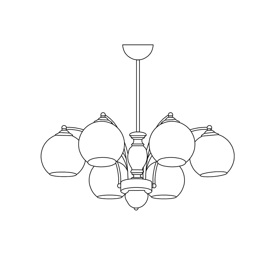 Verrenfield Glass Chandelier-Moonnatur