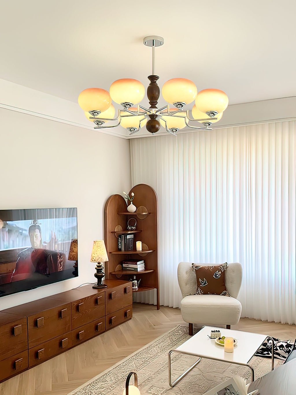 Alwynara Glass Chandelier-Moonnatur