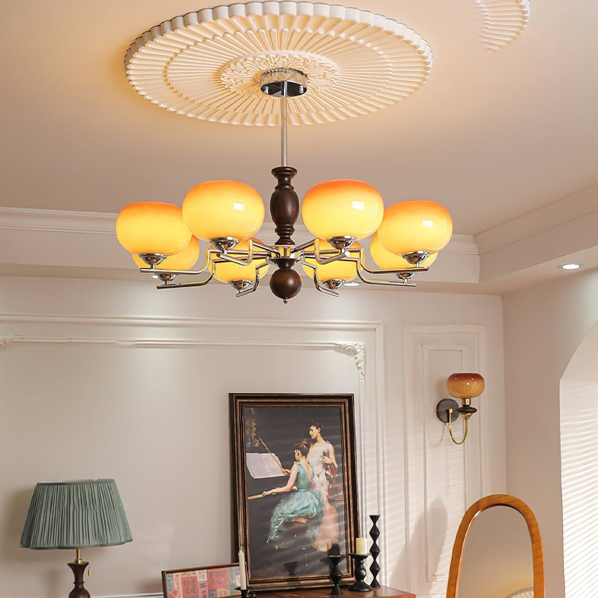 Alwynara Glass Chandelier-Moonnatur