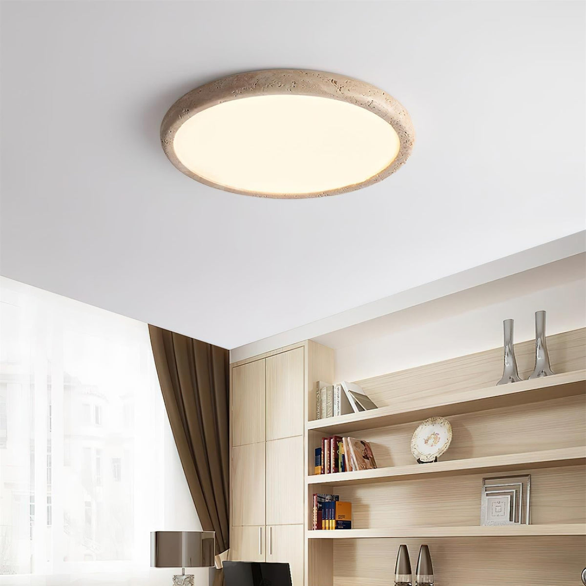 Casterina Travertine Ceiling Light-Moonnatur