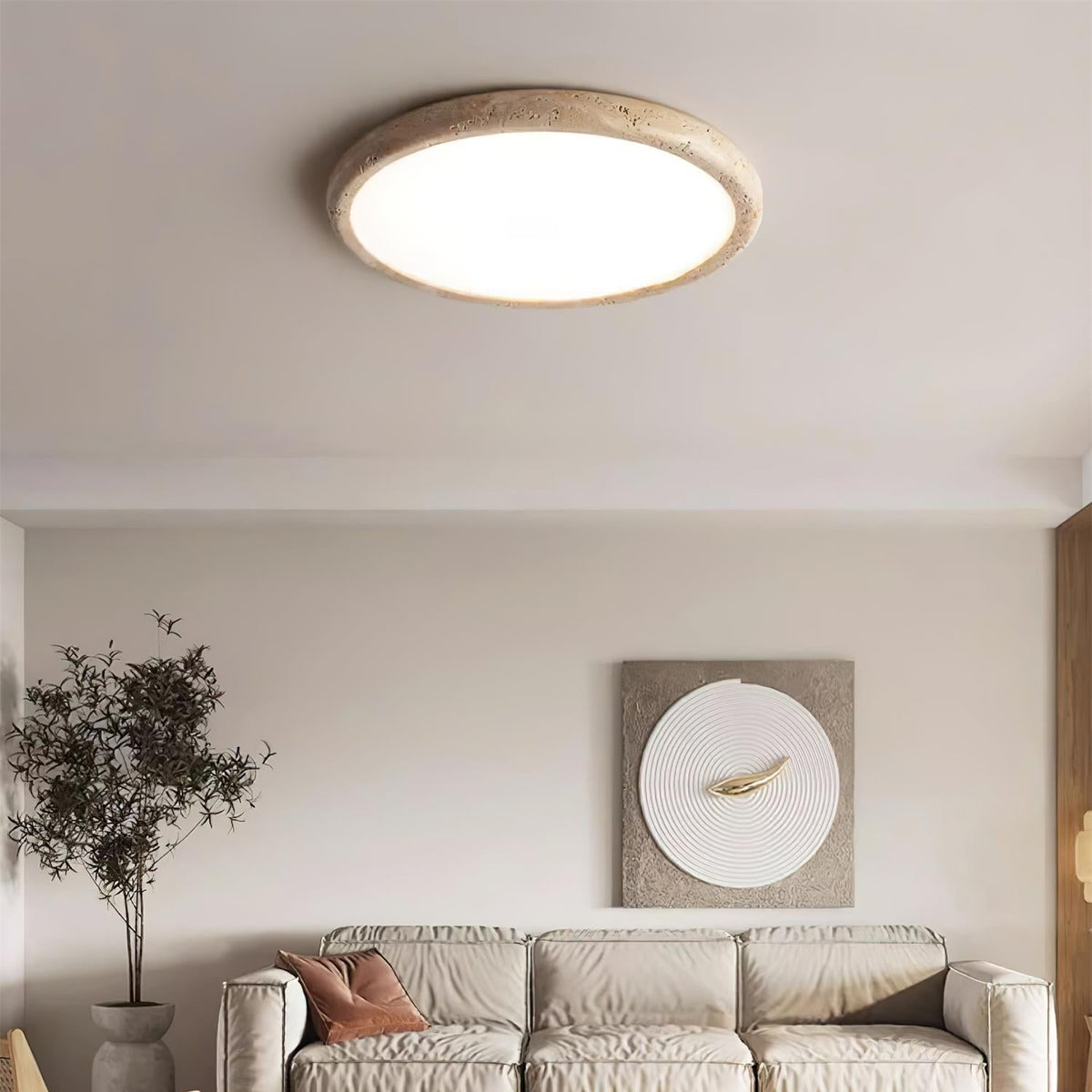 Casterina Travertine Ceiling Light-Moonnatur