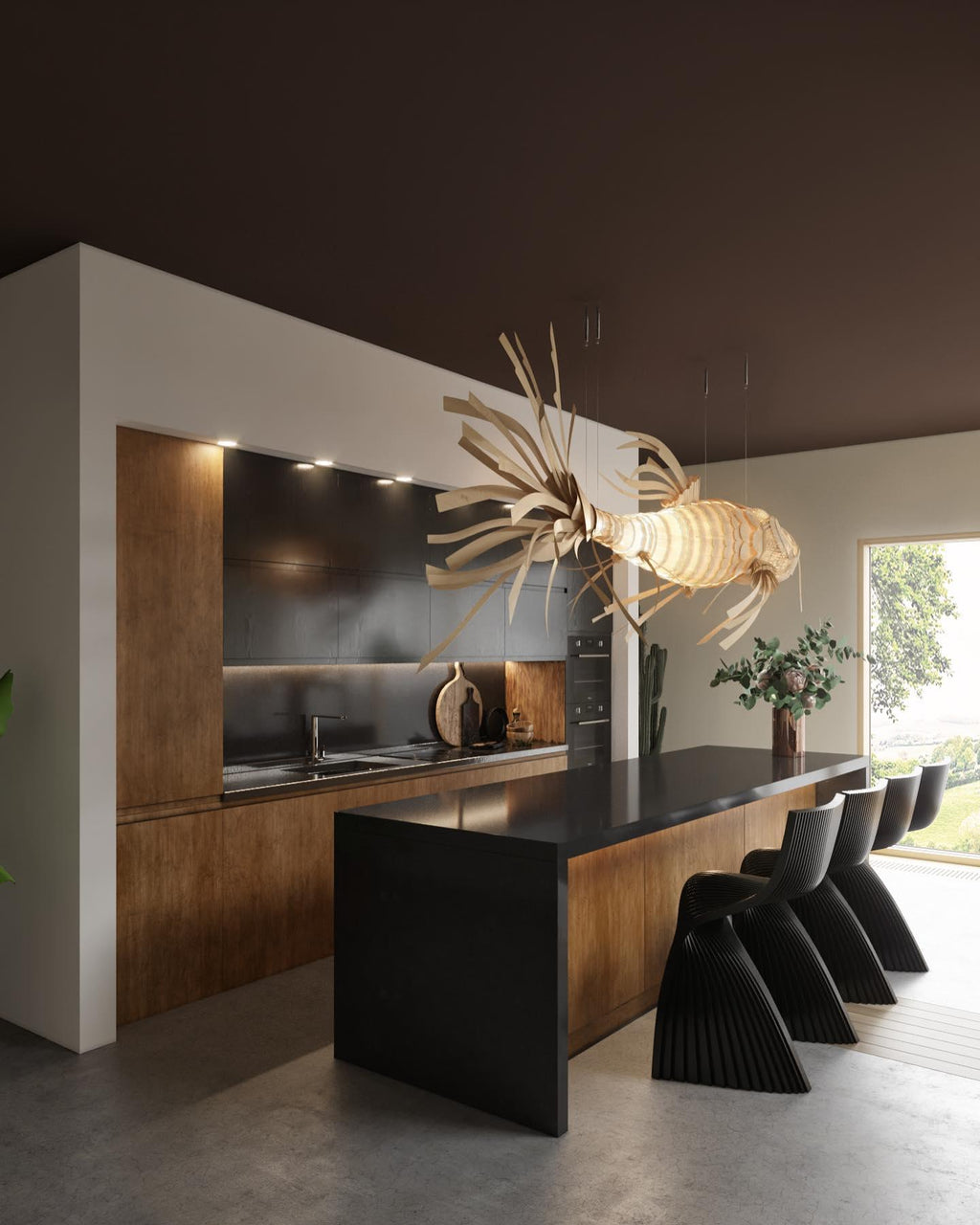 Helrenella Wood Chandelier-Moonnatur