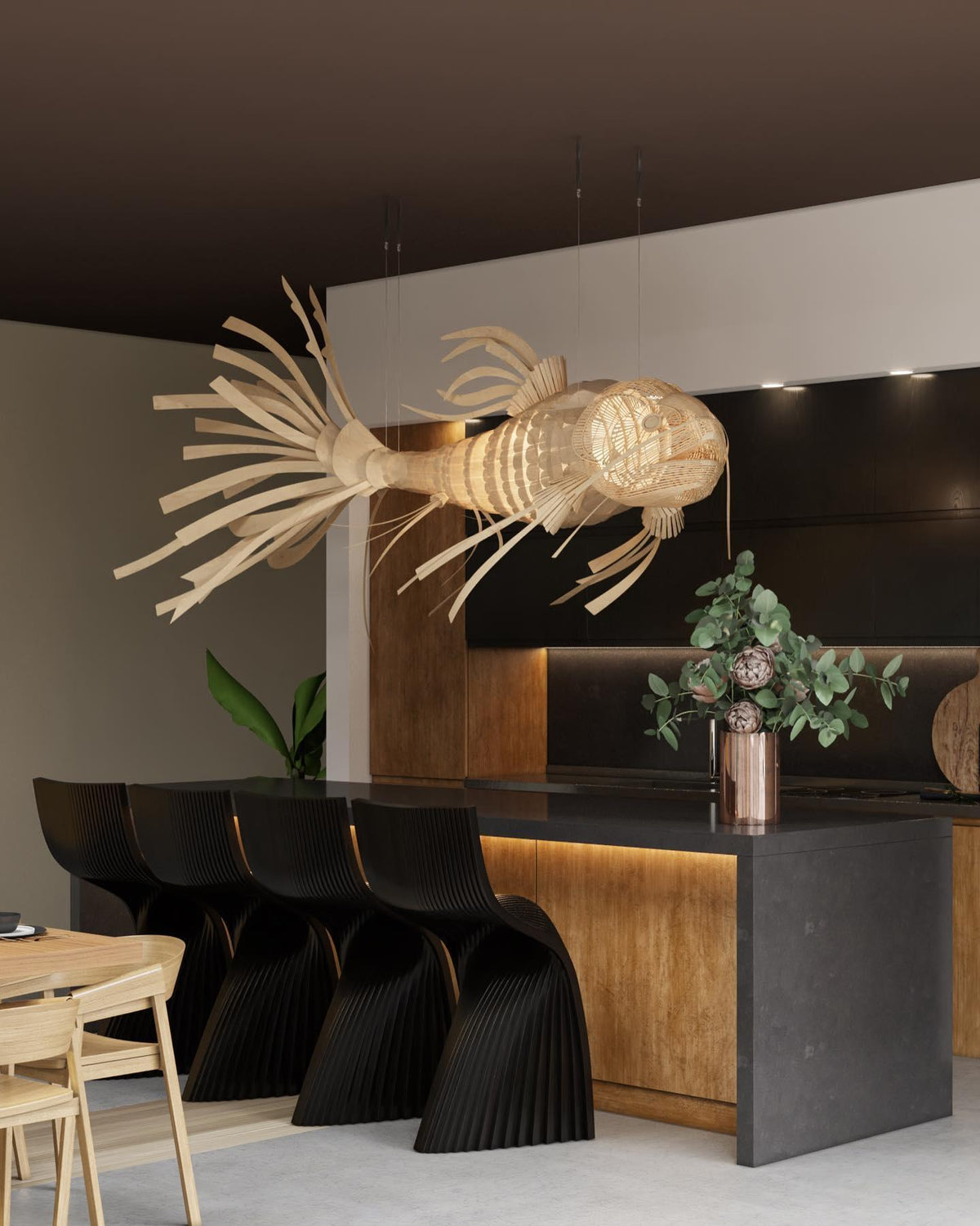 Helrenella Wood Chandelier-Moonnatur