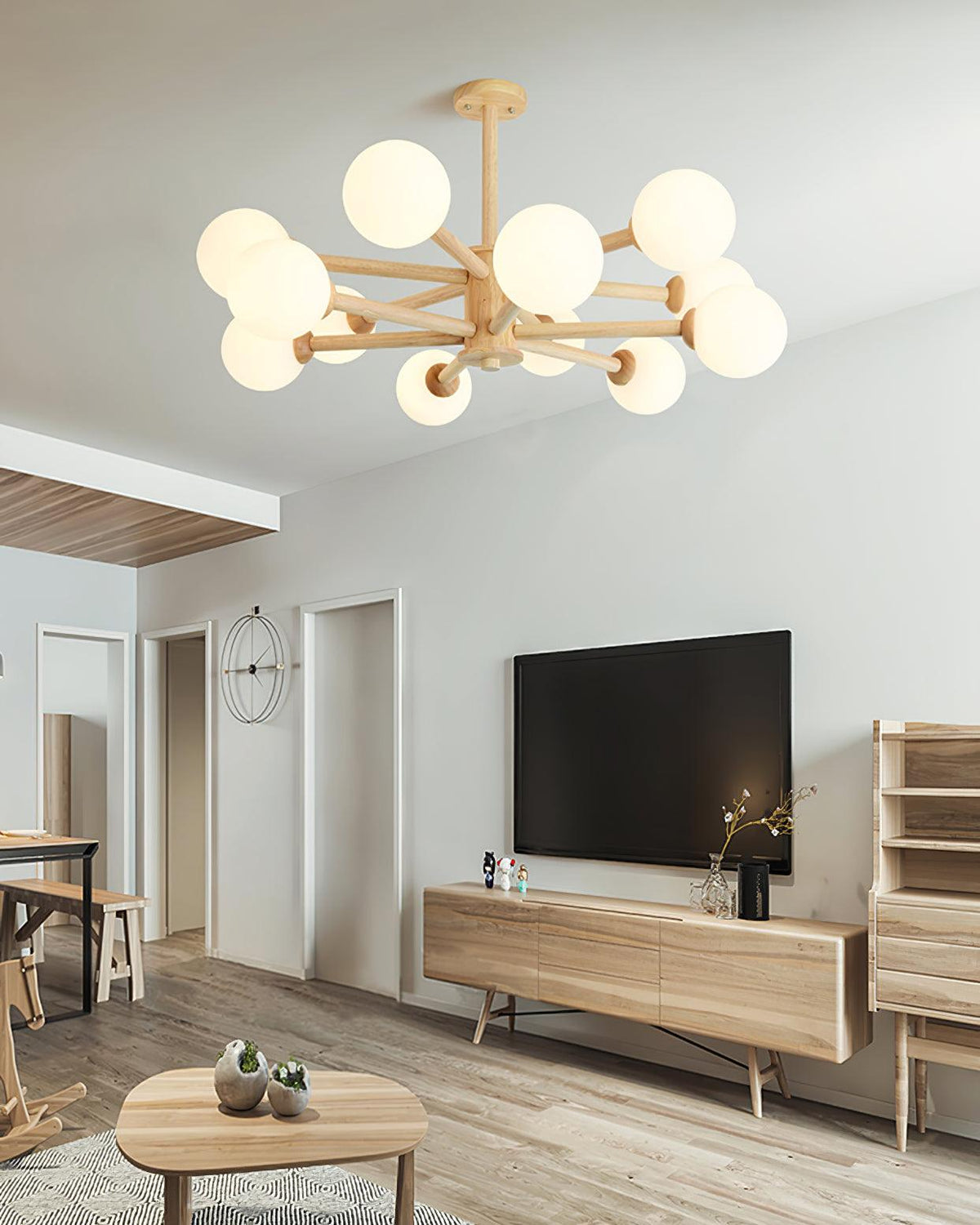 Laelia Wood Chandelier-Moonnatur