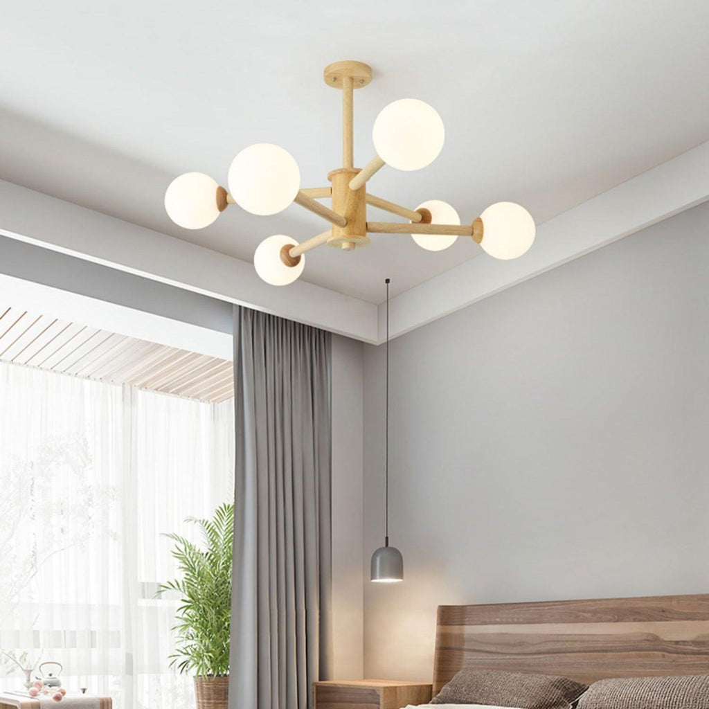 Laelia Wood Chandelier-Moonnatur