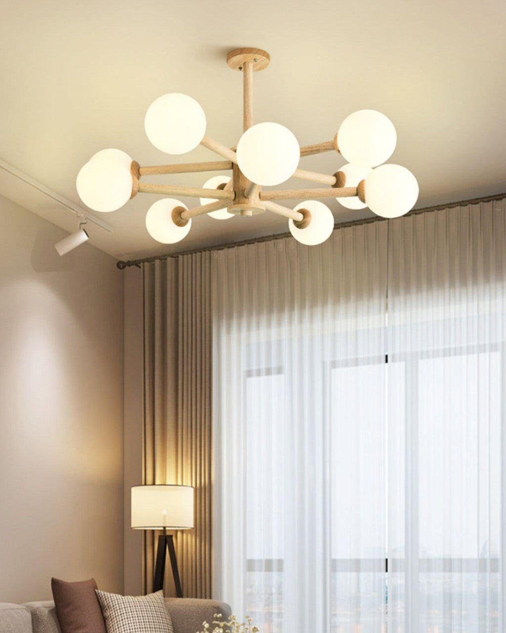 Laelia Wood Chandelier-Moonnatur