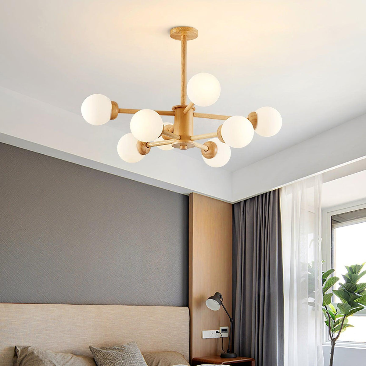 Laelia Wood Chandelier-Moonnatur
