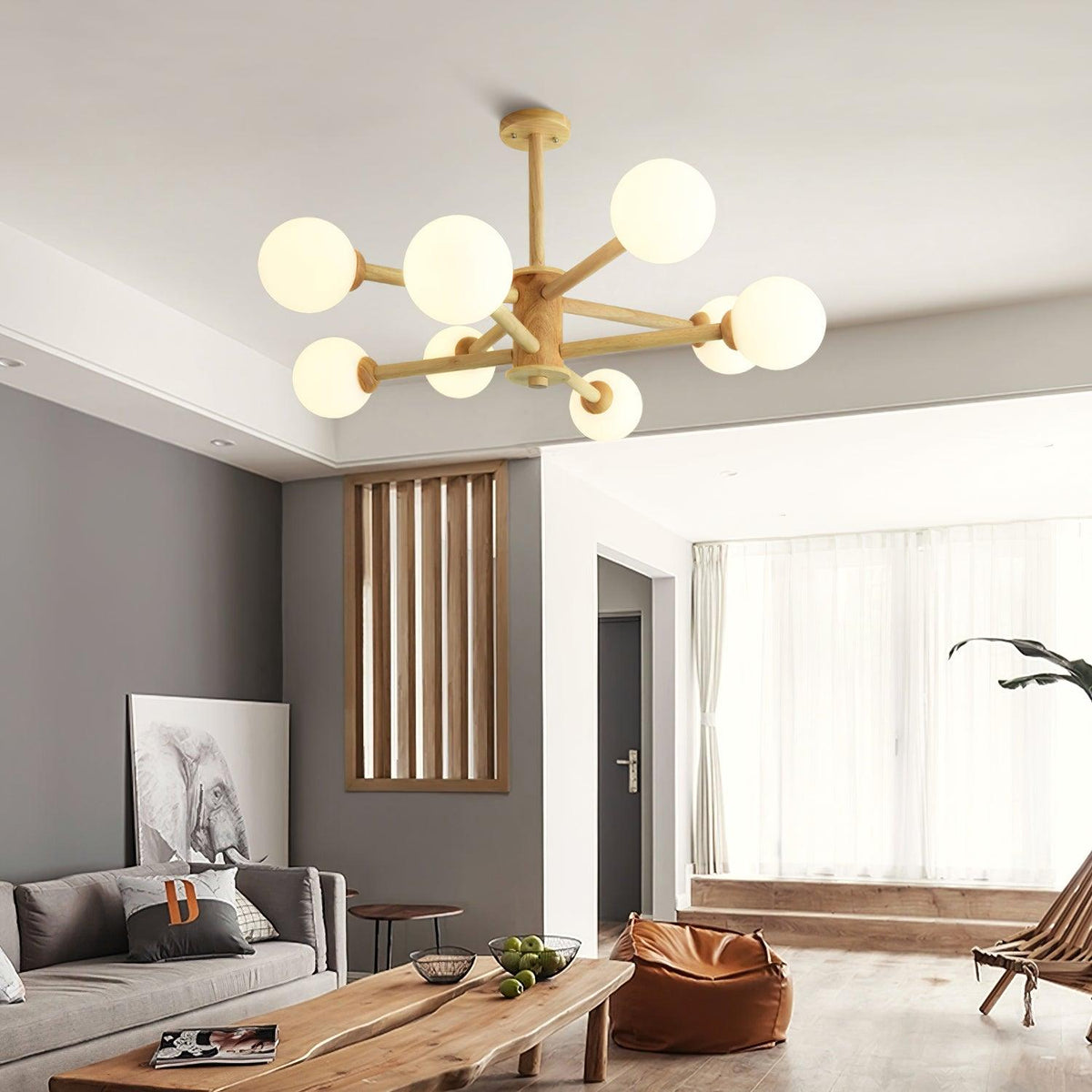 Laelia Wood Chandelier-Moonnatur