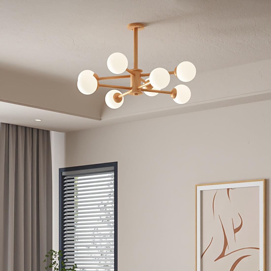 Laelia Wood Chandelier-Moonnatur