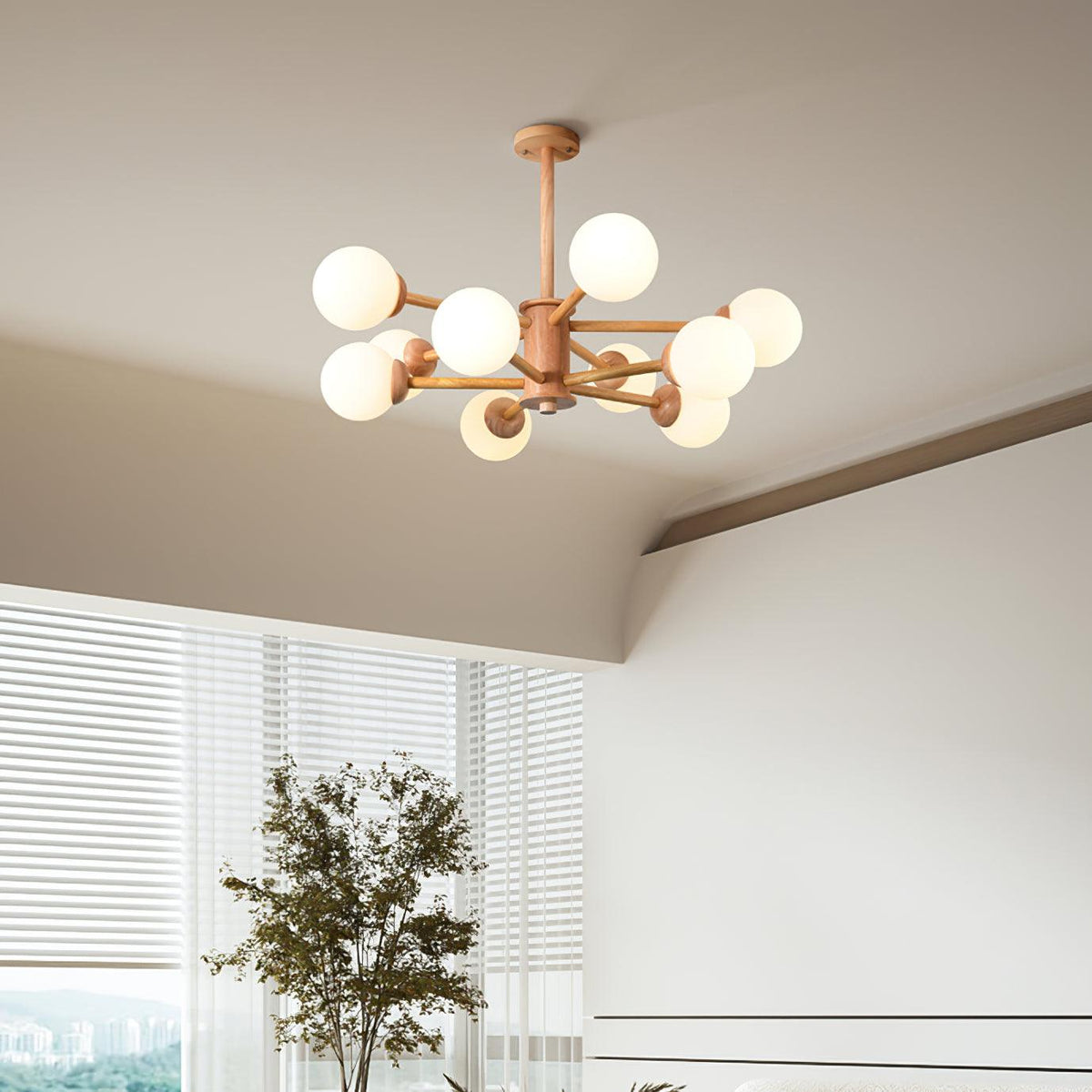 Laelia Wood Chandelier-Moonnatur