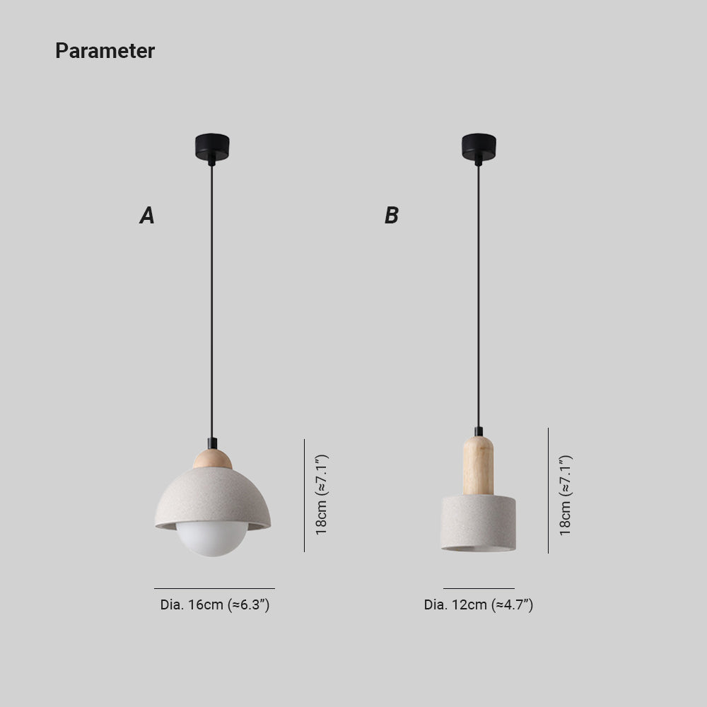 Penrelelyn Cement Pendant Light-Moonnatur