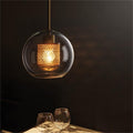 Hessa Contemporary Golden Pendant Light, Glass, Globe/Cylindric - Neutralighting