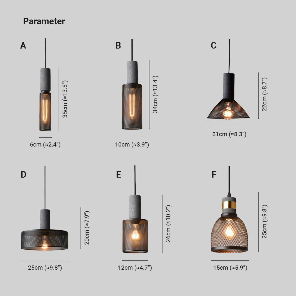 Xenith Industrial Cylindrical Pendant Light, Cement/Metal - Neutralighting