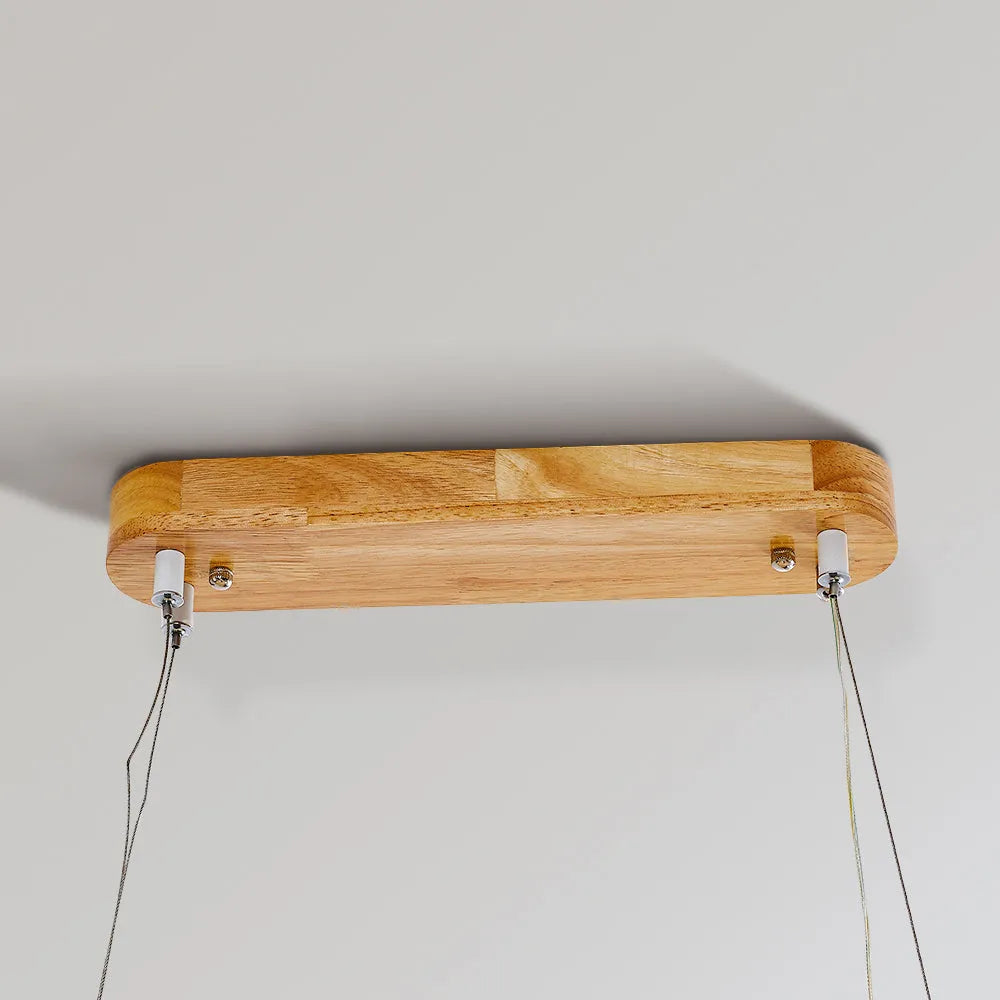 Veon Contemporary Oval Wooden Pendant Light - Neutralighting