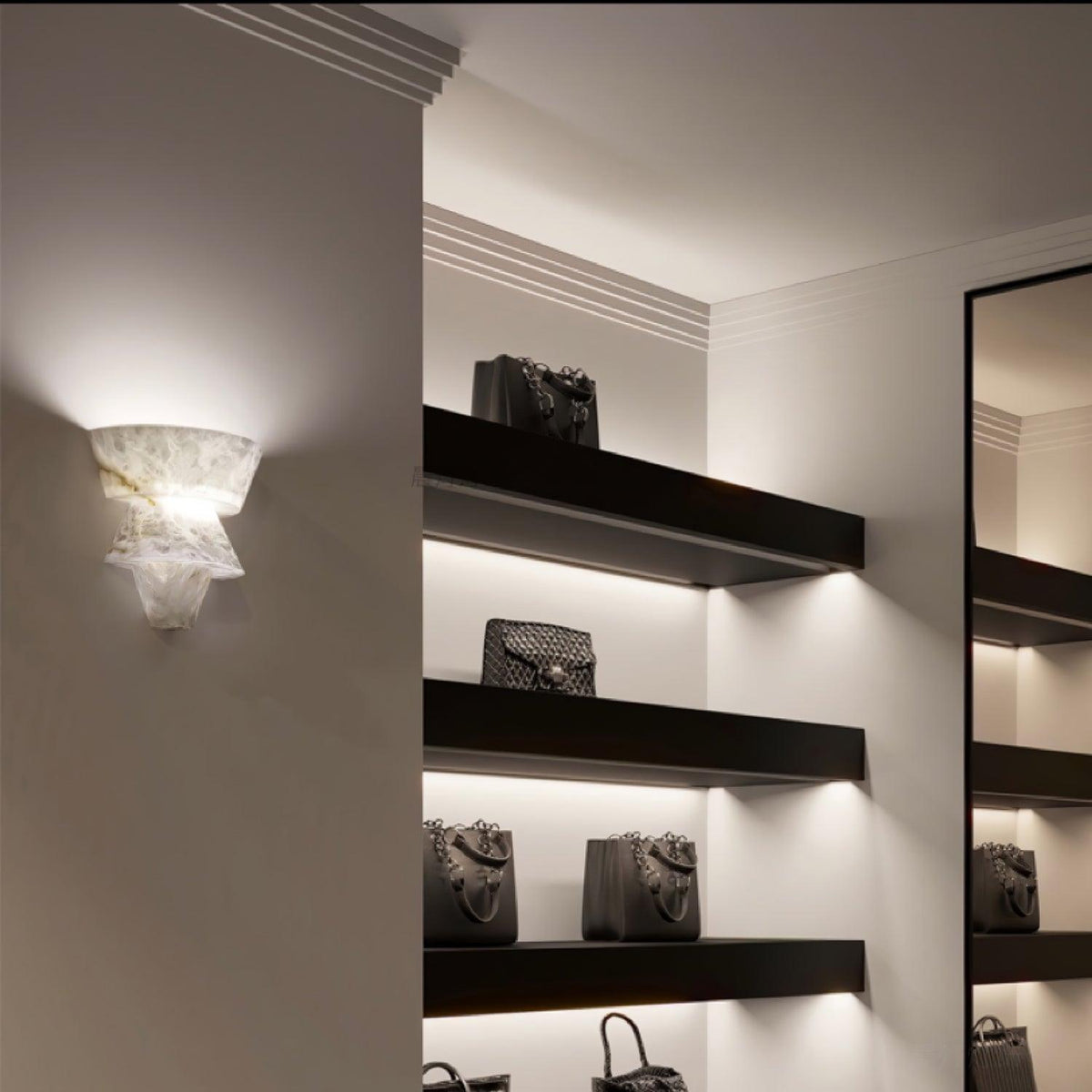 Morrelelle Alabaster Wall Light-Moonnatur