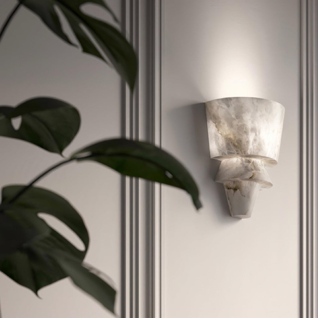 Morrelelle Alabaster Wall Light-Moonnatur