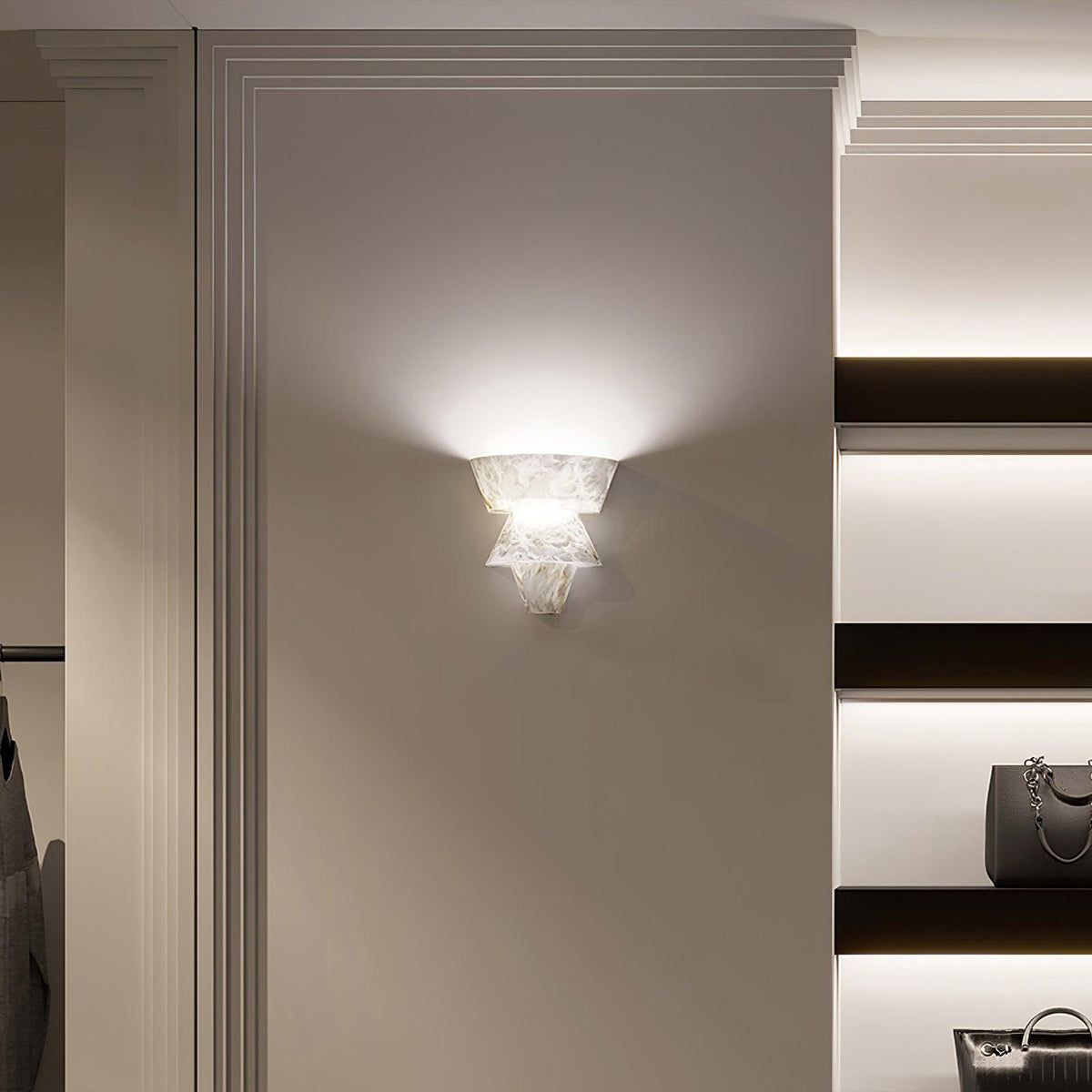 Morrelelle Alabaster Wall Light-Moonnatur