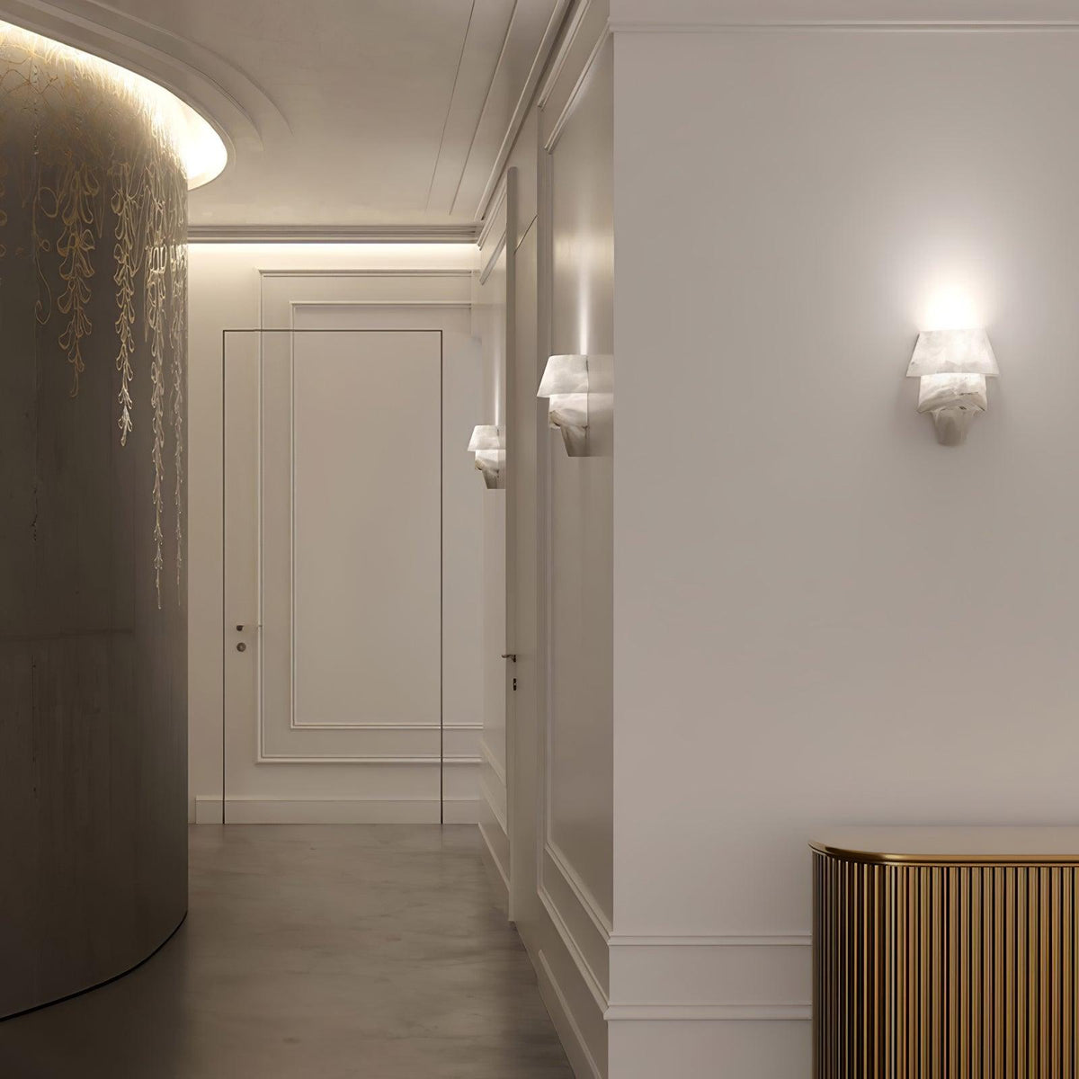 Morrelelle Alabaster Wall Light-Moonnatur