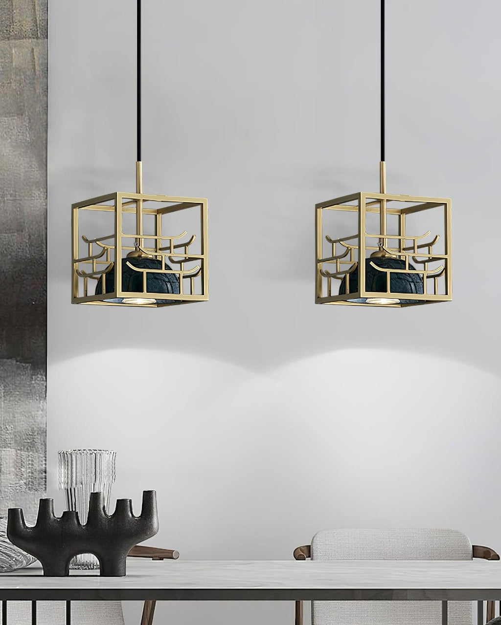Fendeloria Marble Pendant Light-Moonnatur