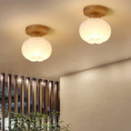 Qivara Wood Ceiling Lamp-Moonnatur