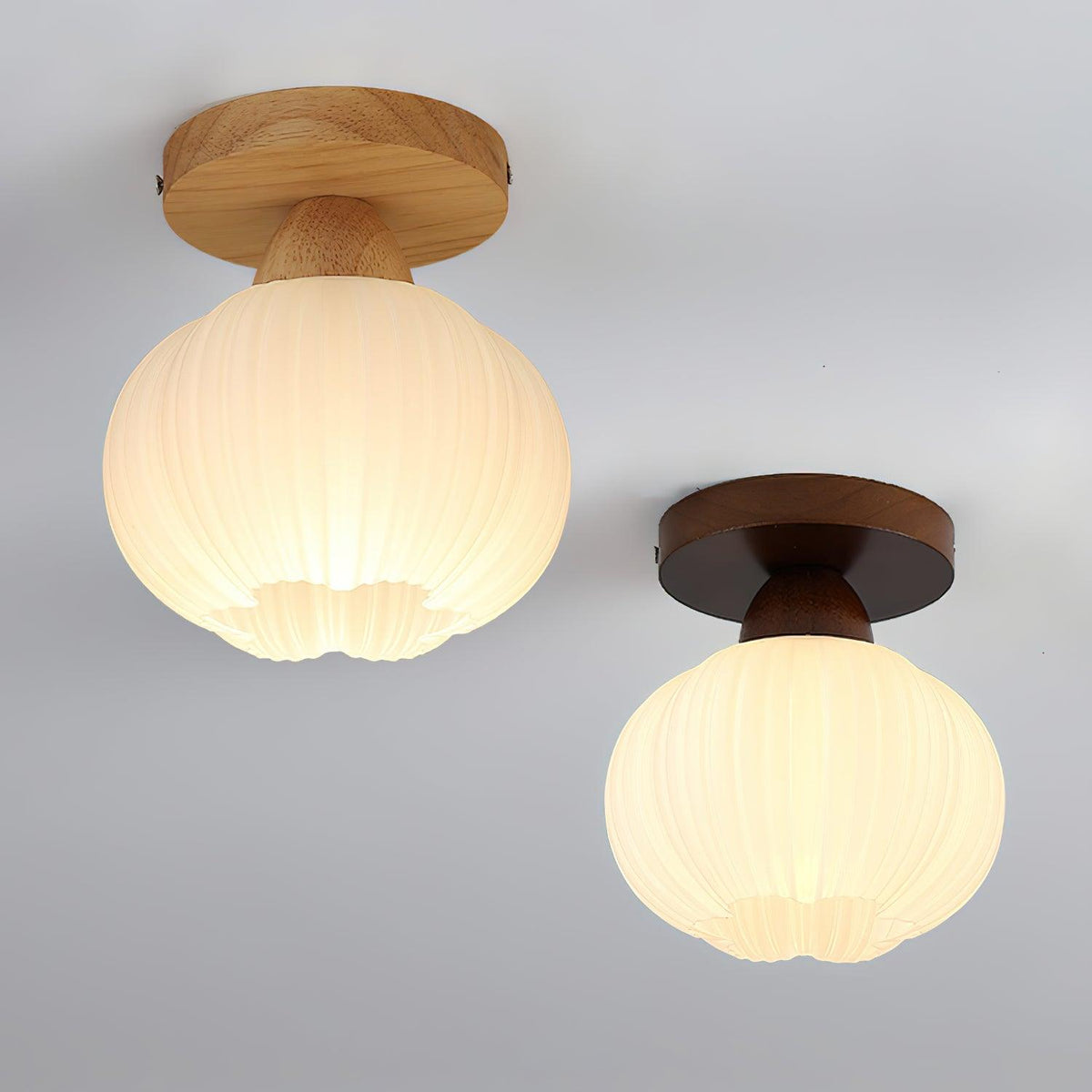 Qivara Wood Ceiling Lamp-Moonnatur