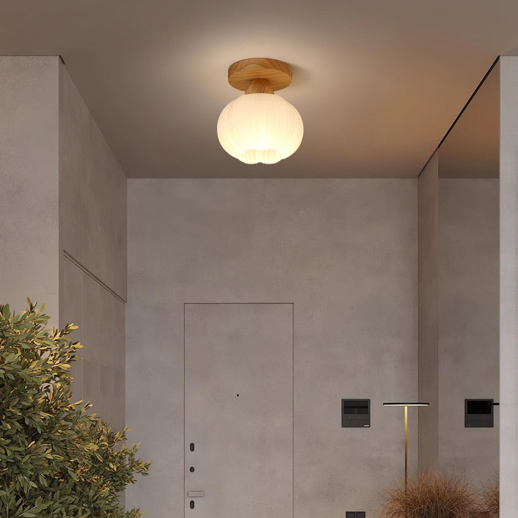 Qivara Wood Ceiling Lamp-Moonnatur