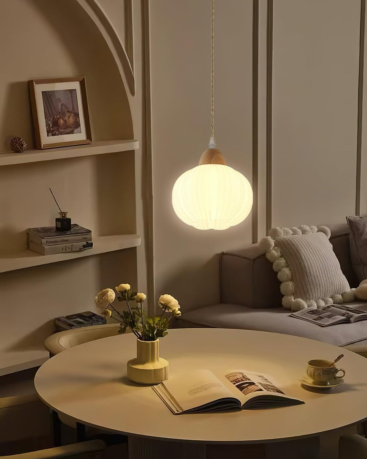 Milreneth Wood Pendant Light-Moonnatur