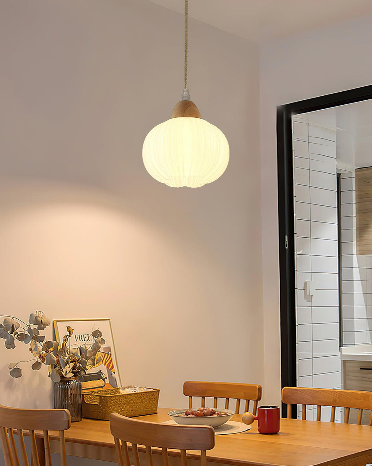 Milreneth Wood Pendant Light-Moonnatur