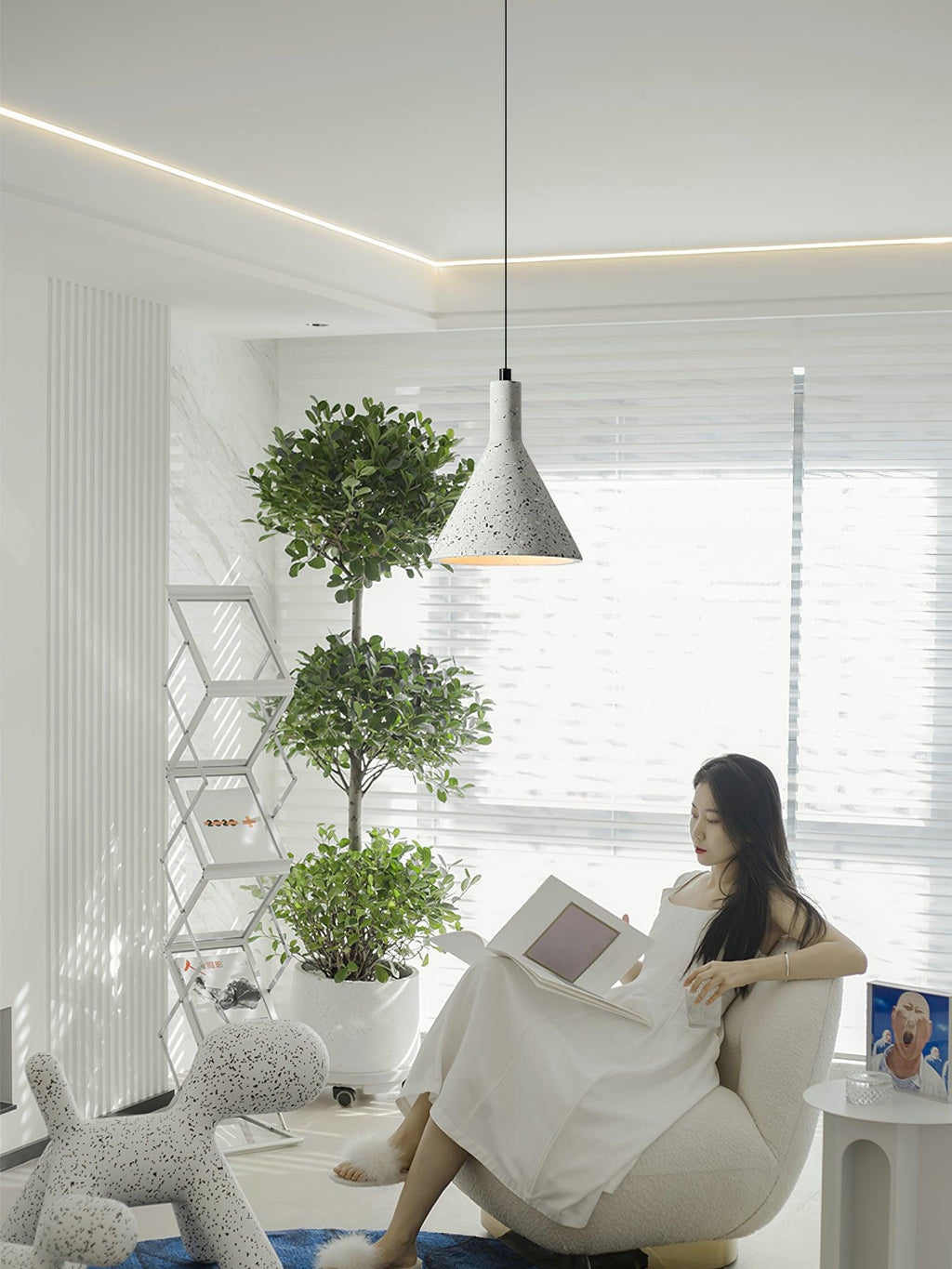 Morrelwren Cement Pendant Light-Moonnatur