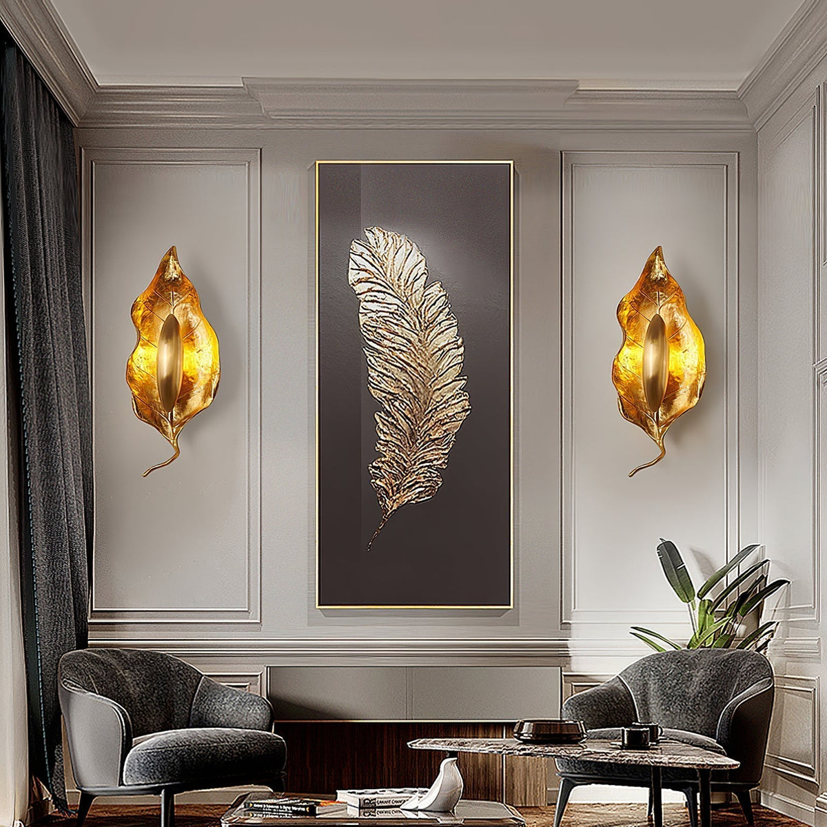 Vardeneth Brass Wall Light-Moonnatur